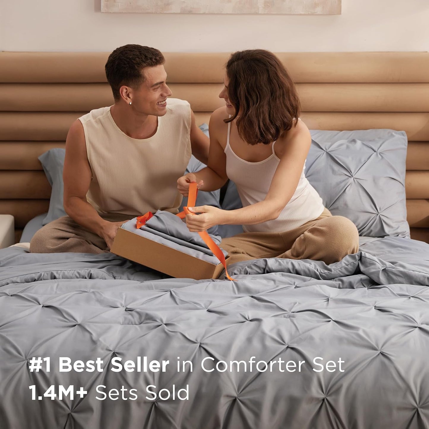 【Buy two get two free】Seven-piece bedding set, pleated bedding set, including sheet, pillowcase and pillowcase