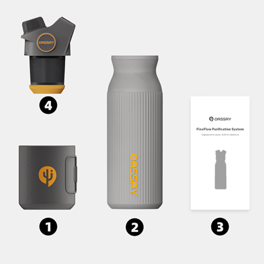 3-in-1 liquid purification water bottle