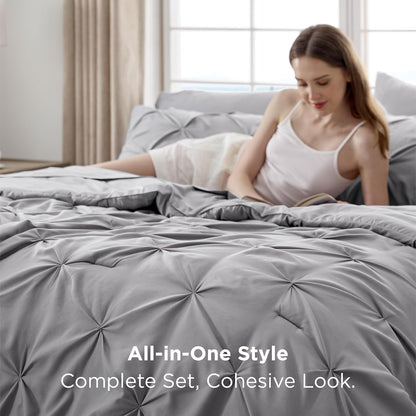 【Buy two get two free】Seven-piece bedding set, pleated bedding set, including sheet, pillowcase and pillowcase