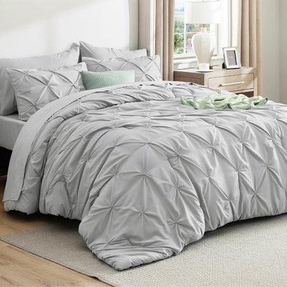 【Buy two get two free】Seven-piece bedding set, pleated bedding set, including sheet, pillowcase and pillowcase